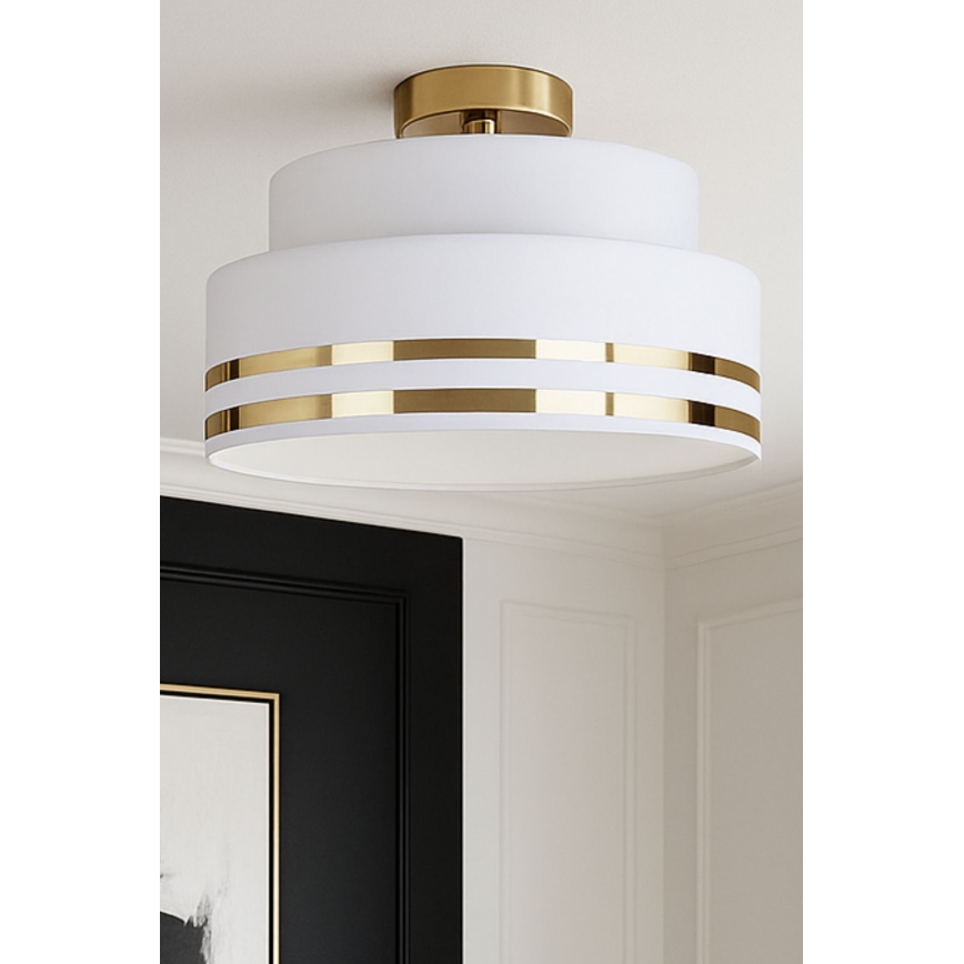 Loftlampe TAMI 1xE27/60W/230V cremefarvet/guldfarvet
