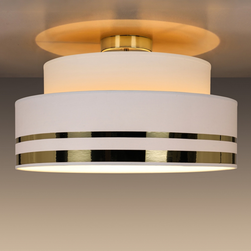 Loftlampe TAMI 1xE27/60W/230V cremefarvet/guldfarvet