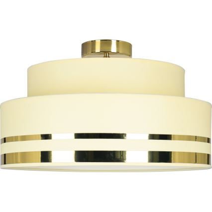 Loftlampe TAMI 1xE27/60W/230V diameter 40 cm beige/guldfarvet