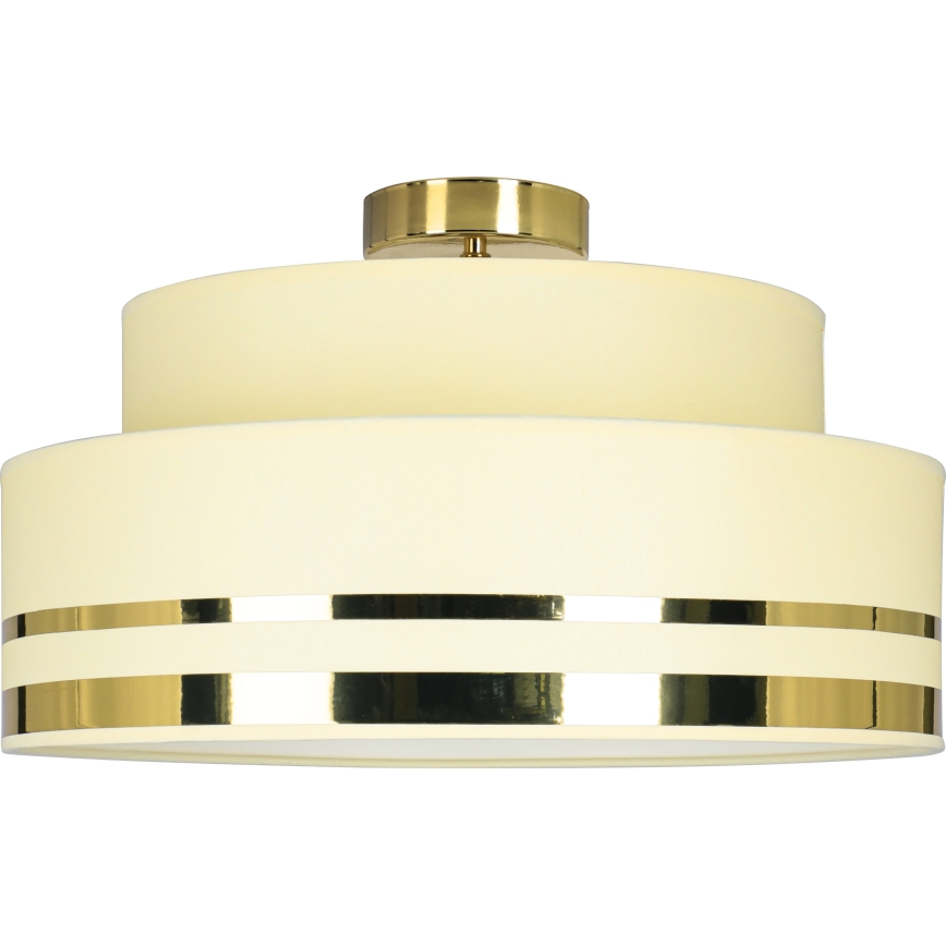 Loftlampe TAMI 1xE27/60W/230V diameter 40 cm beige/guldfarvet