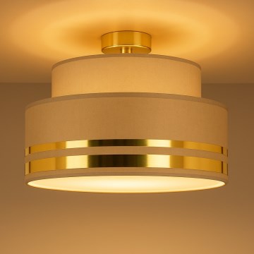 Loftlampe TAMI 1xE27/60W/230V diameter 40 cm brun/guldfarvet