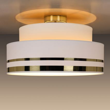 Loftlampe TAMI 1xE27/60W/230V diameter 40 cm hvid/guldfarvet