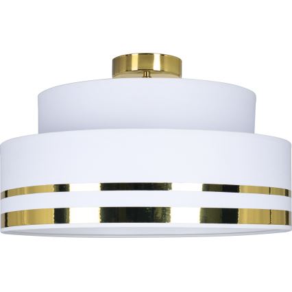Loftlampe TAMI 1xE27/60W/230V diameter 40 cm hvid/guldfarvet