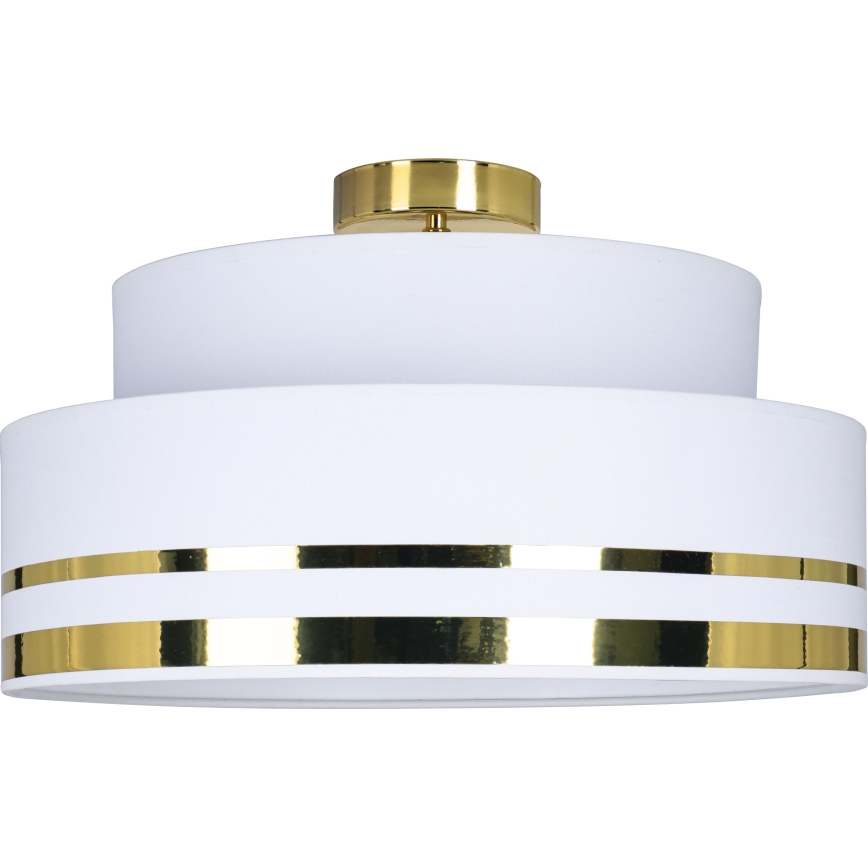 Loftlampe TAMI 1xE27/60W/230V diameter 40 cm hvid/guldfarvet