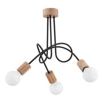 Loftlampe TANGO 3xE27/15W/230V brun/sort