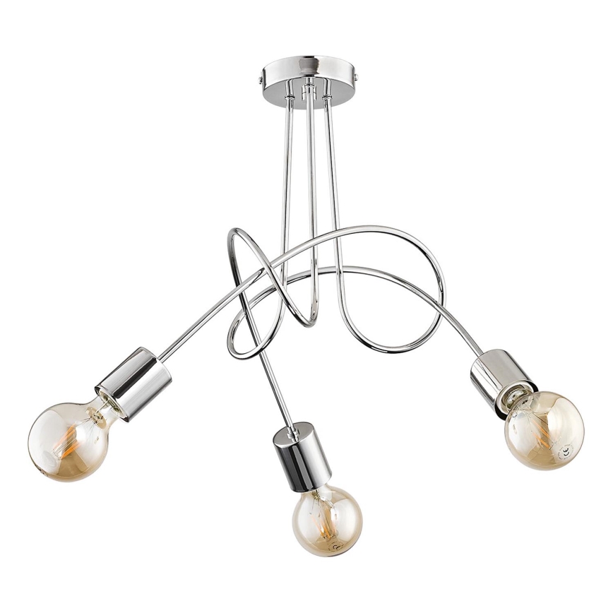 Loftlampe TANGO 3xE27/15W/230V skinnende krom