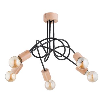 Loftlampe TANGO 5xE27/15W/230V brun/sort
