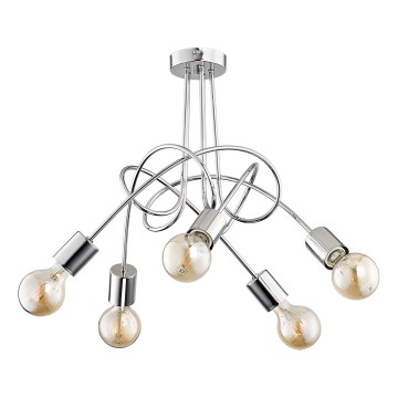 Loftlampe TANGO 5xE27/15W/230V skinnende krom