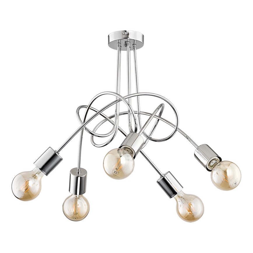 Loftlampe TANGO 5xE27/15W/230V skinnende krom
