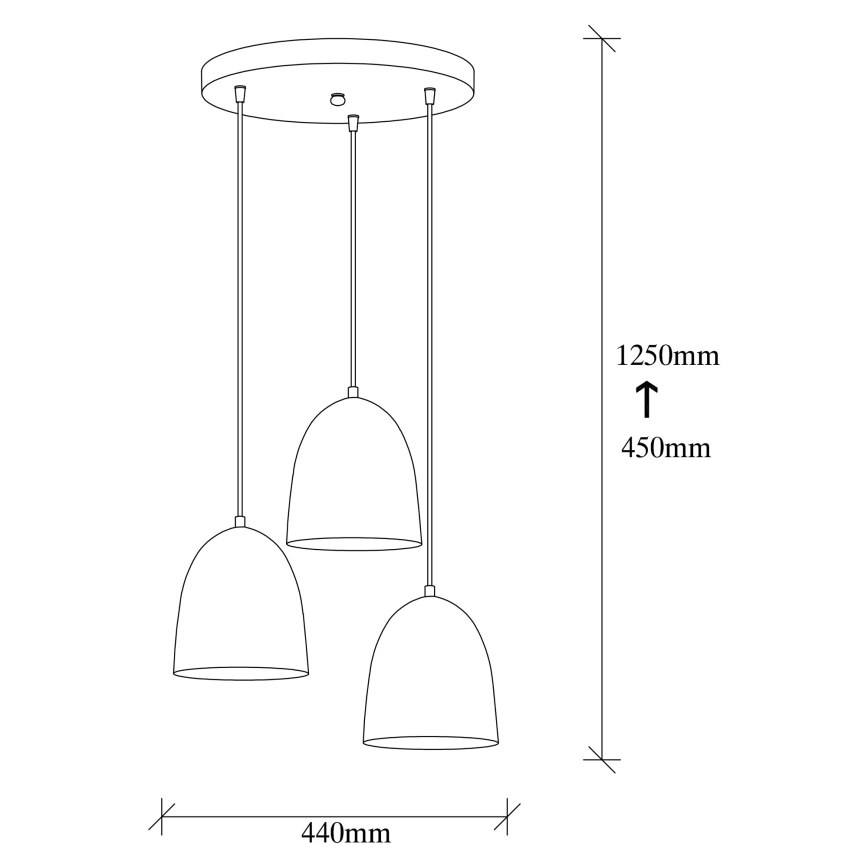 Loftlampe TATTOO 3xE27/40W/230V sort