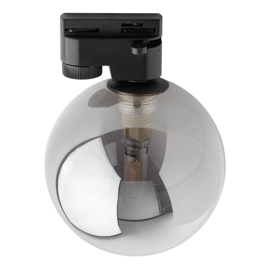 Loftlampe til 1-faset skinnesystem TRACER 1xG9/8W/230V sort/røget sort