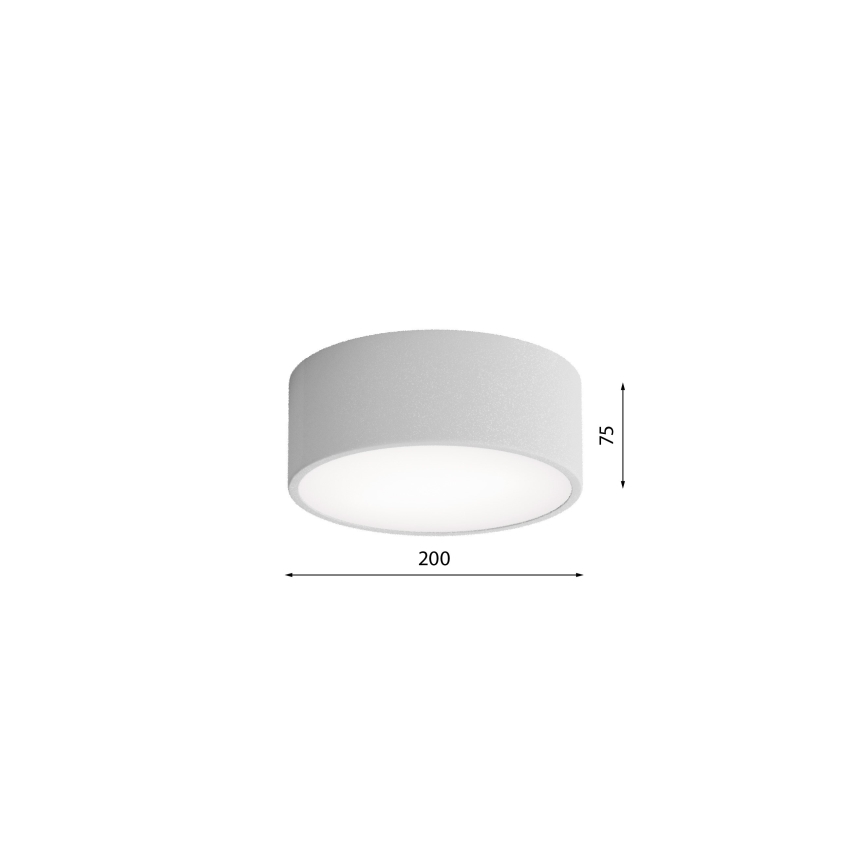 Loftlampe til badeværelse CLEO 1xE27/24W/230V diameter 20 cm grå IP54