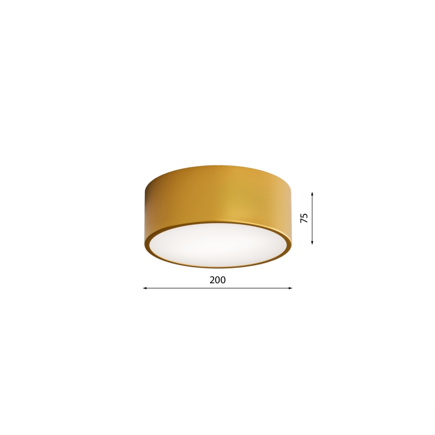 Loftlampe til badeværelse CLEO 1xE27/24W/230V diameter 20 cm guldfarvet IP54