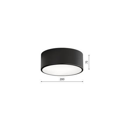 Loftlampe til badeværelse CLEO 1xE27/24W/230V diameter 20 cm sort IP54