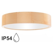 Loftlampe til badeværelse CLEO 3xE27/24W/230V IP54 diameter 37,5 cm fyrretræ