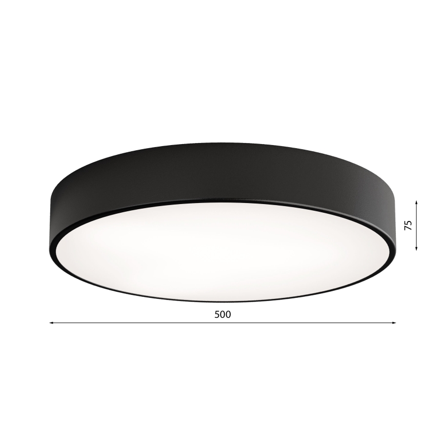 Loftlampe til badeværelse CLEO 4xE27/24W/230V diameter 50 cm sort IP54