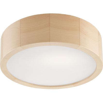 Loftlampe til badeværelse NATURAL 2xE27/15W/230V IP54 fyrretræ ø 27 cm