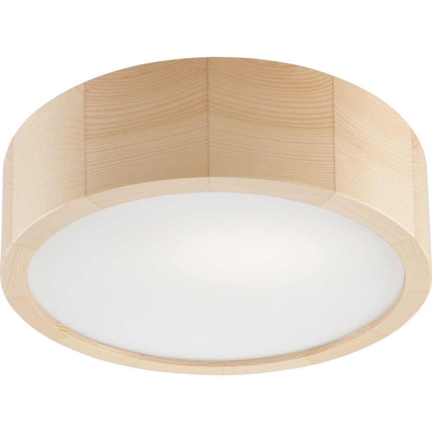 Loftlampe til badeværelse NATURAL 2xE27/15W/230V IP54 fyrretræ ø 27 cm
