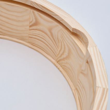 Loftlampe til badeværelse NATURAL 3xE27/15W/230V IP54 fyrretræ ø 37 cm - FSC certificeret