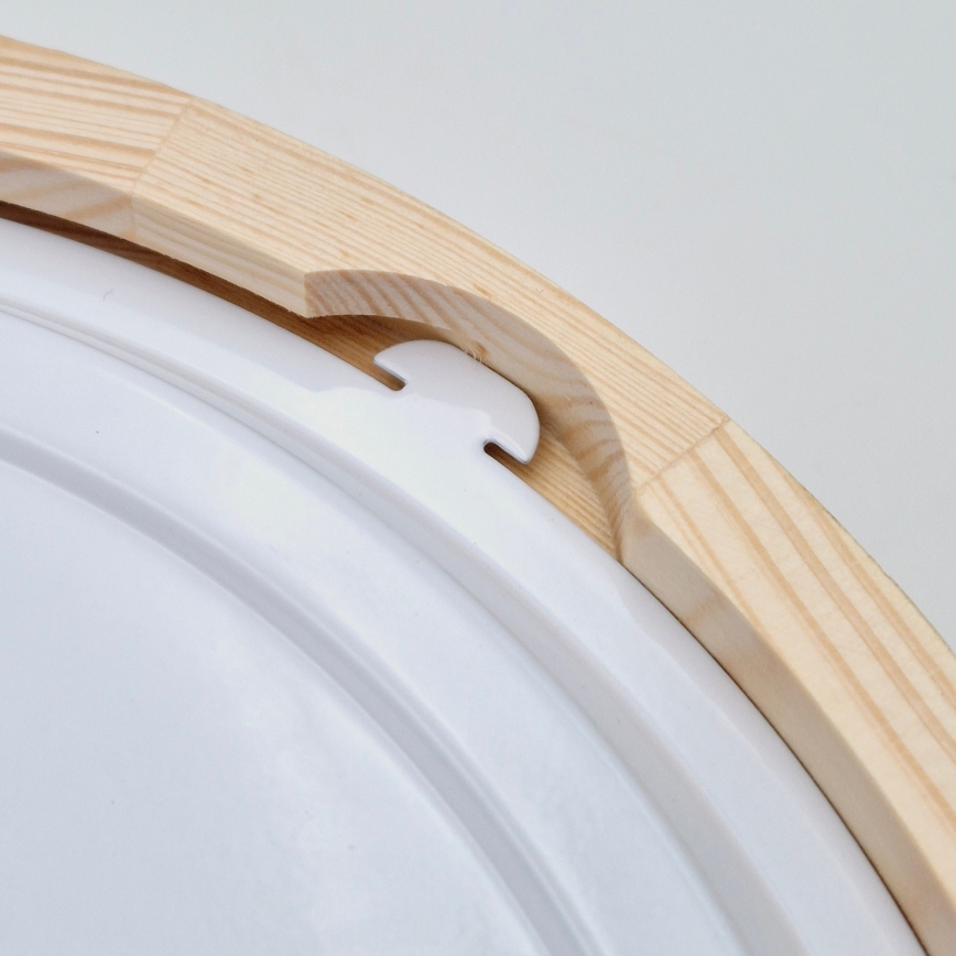 Loftlampe til badeværelse NATURAL 3xE27/15W/230V IP54 fyrretræ ø 37 cm - FSC certificeret