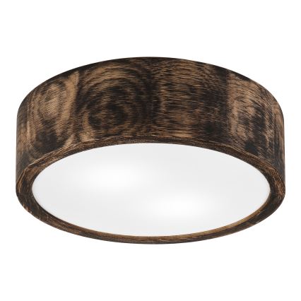 Loftlampe til badeværelse OAK SMOKY 2xE27/15W/230V IP54 ø 27,5 cm eg/brun