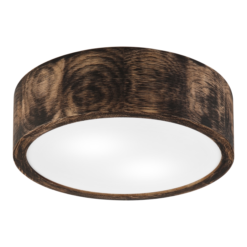 Loftlampe til badeværelse OAK SMOKY 2xE27/15W/230V IP54 ø 27,5 cm eg/brun