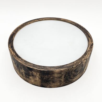 Loftlampe til badeværelse OAK SMOKY 2xE27/15W/230V IP54 ø 27,5 cm eg/brun