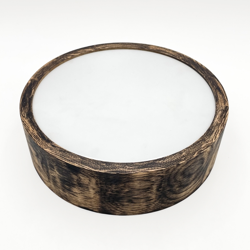 Loftlampe til badeværelse OAK SMOKY 2xE27/15W/230V IP54 ø 27,5 cm eg/brun