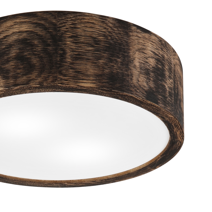 Loftlampe til badeværelse OAK SMOKY 2xE27/15W/230V IP54 ø 27,5 cm eg/brun