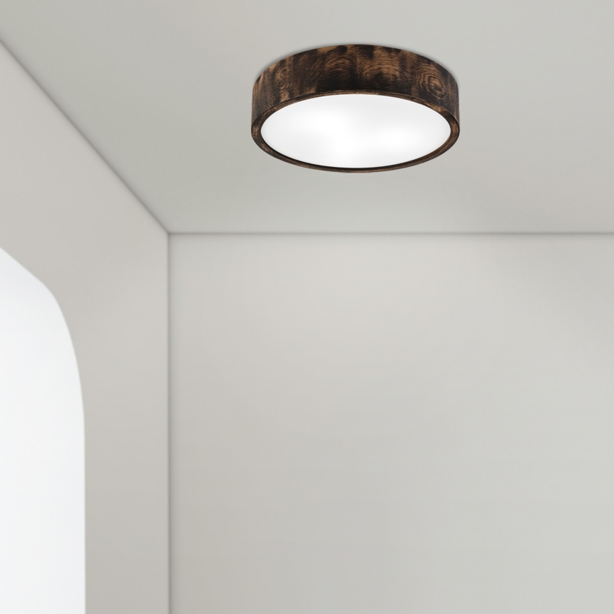 Loftlampe til badeværelse OAK SMOKY 3xE27/15W/230V IP54 ø 37,5 cm eg/brun