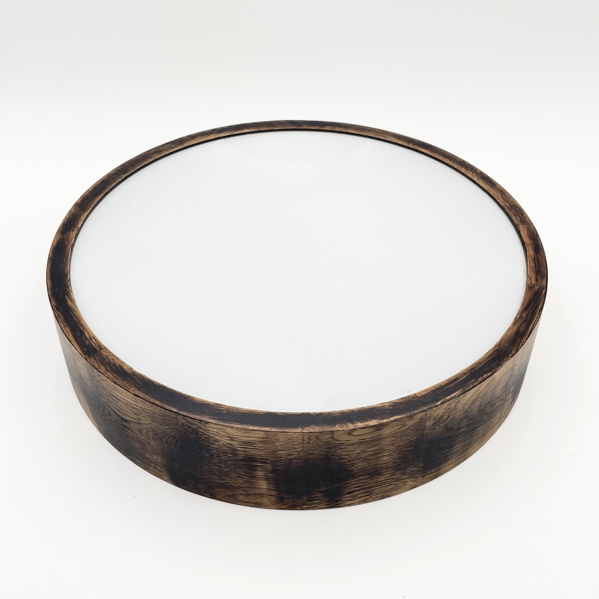 Loftlampe til badeværelse OAK SMOKY 3xE27/15W/230V IP54 ø 37,5 cm eg/brun