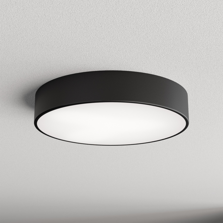 Loftlampe til badeværelset med sensor CLEO, 3x E27/24W/230V, Ø 40 cm, sort, IP54
