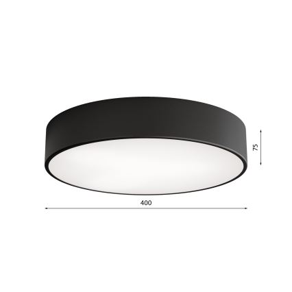 Loftlampe til badeværelset med sensor CLEO, 3x E27/24W/230V, Ø 40 cm, sort, IP54