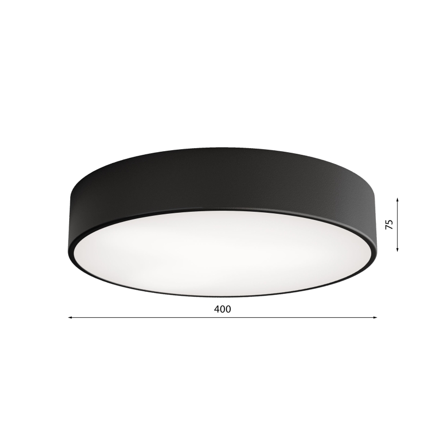 Loftlampe til badeværelset med sensor CLEO, 3x E27/24W/230V, Ø 40 cm, sort, IP54