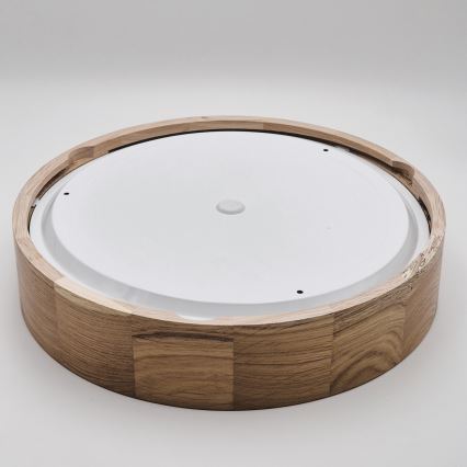 Loftlampe til badeværelset OAK 3xE27/15W/230V, egetræ, Ø 37 cm, IP54