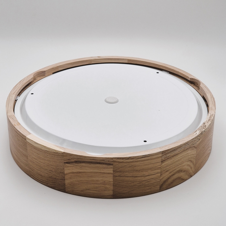 Loftlampe til badeværelset OAK 3xE27/15W/230V, egetræ, Ø 37 cm, IP54