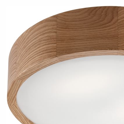 Loftlampe til badeværelset OAK 3xE27/15W/230V, egetræ, Ø 37 cm, IP54