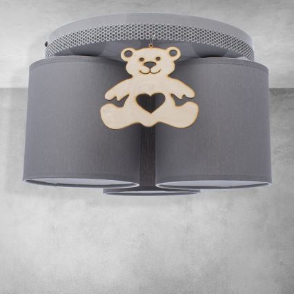 Loftlampe til børn BEAR 3xE27/60W/230V