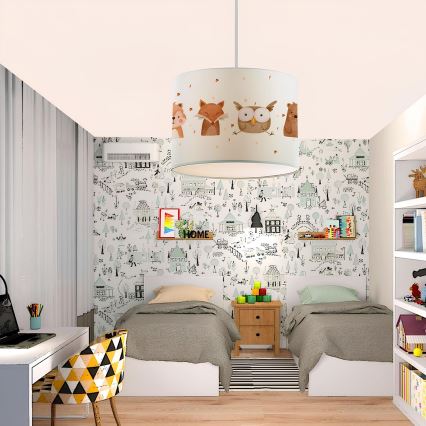 Loftlampe til børn CANDY 1xE27/40W/230V hvid/brun