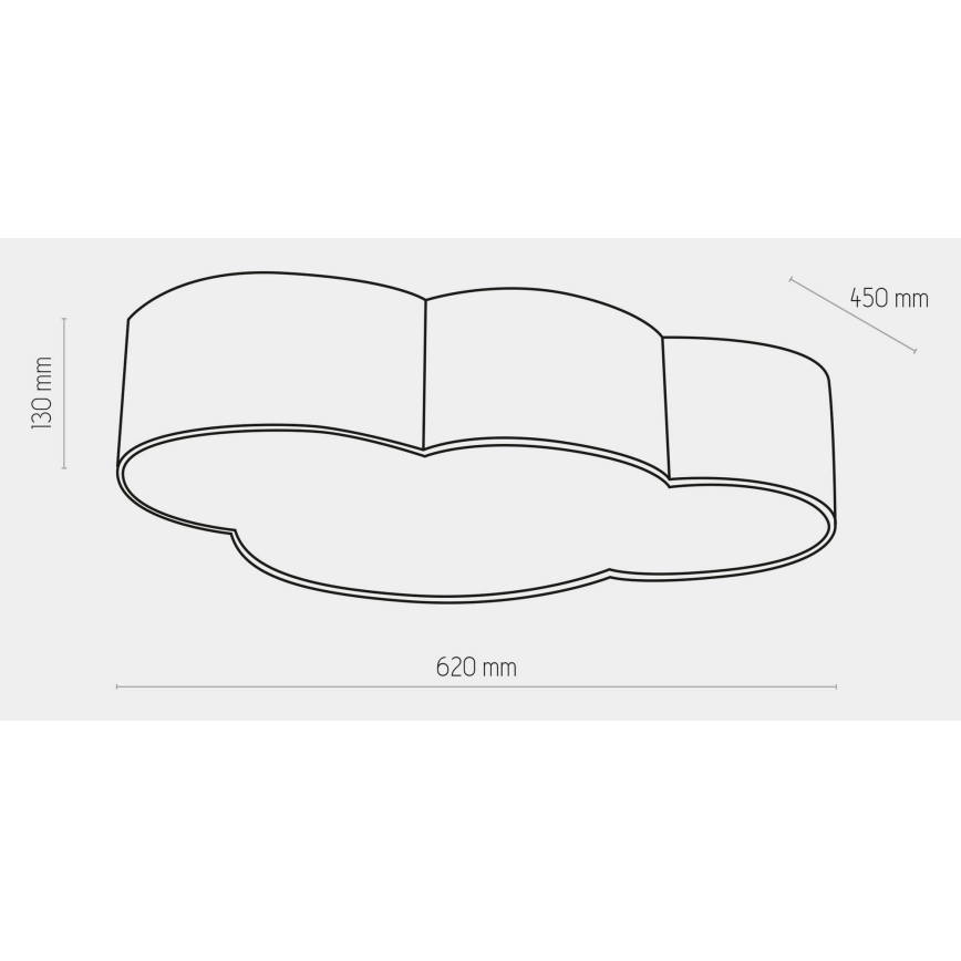 Loftlampe til børn CLOUD 4xE27/15W/230V blå