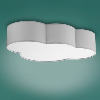 Loftlampe til børn CLOUD 4xE27/15W/230V grå