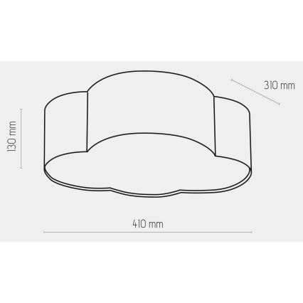 Loftlampe til børn CLOUD MINI 2xE27/15W/230V grå