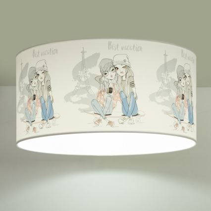 Loftlampe til børn GIRLS VIBES 1xE27/60W/230V Ø 40 cm Paris