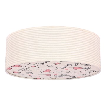 Loftlampe til børn KIDDY 2xE27/40W/230V beige/lyserød