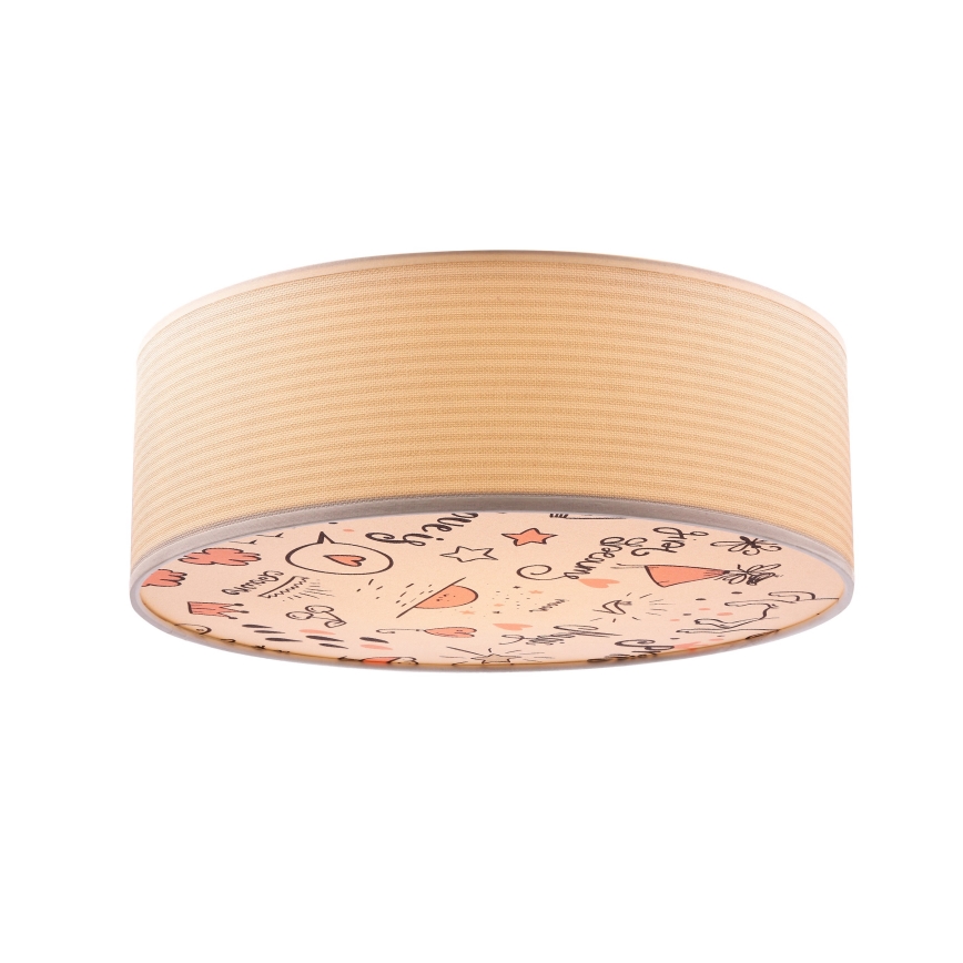 Loftlampe til børn KIDDY 2xE27/40W/230V beige/lyserød