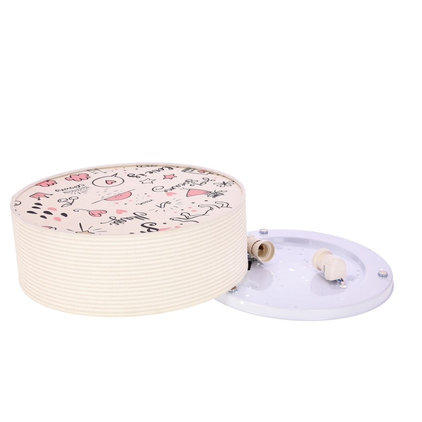 Loftlampe til børn KIDDY 2xE27/40W/230V beige/lyserød