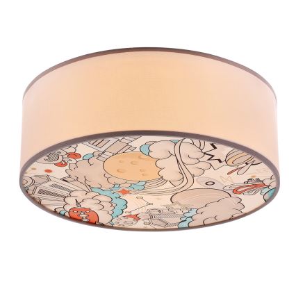 Loftlampe til børn KIDDY 2xE27/40W/230V hvid/beige