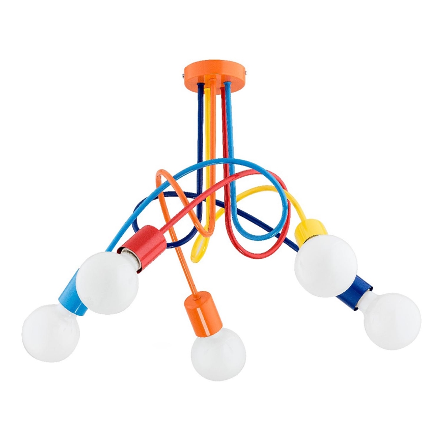 Loftlampe til børn TANGO 5xE27/15W/230V farverig