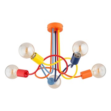 Loftlampe til børn WINGO 5xE27/15W/230V farverig