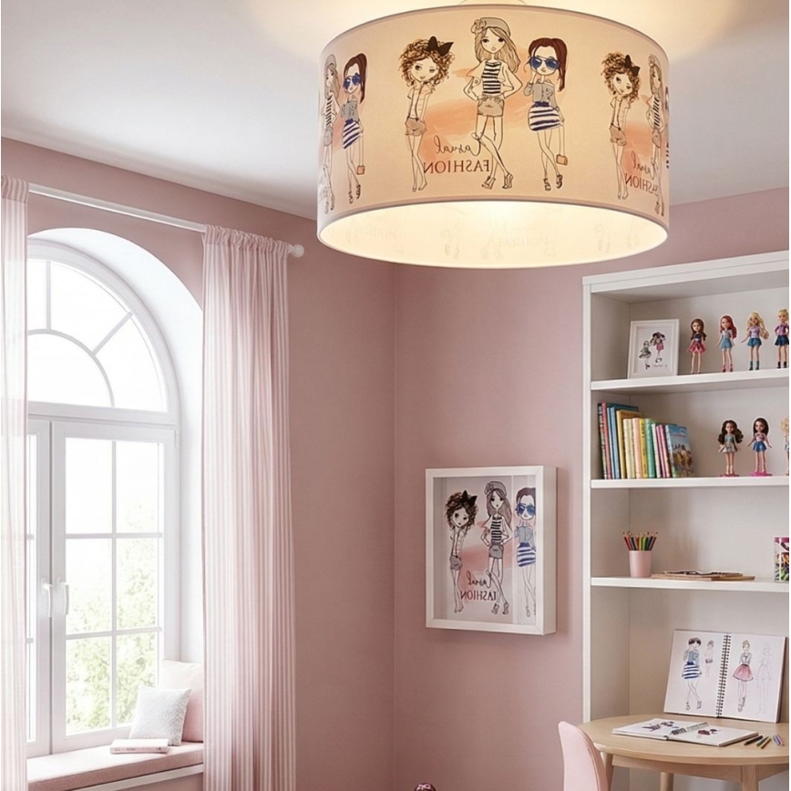 Loftlampe til børneværelset GIRLS VIBES 1xE27/60W/230V Ø 40 cm til piger